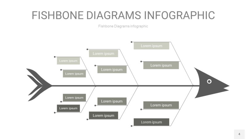灰色鱼骨PPT信息图表4