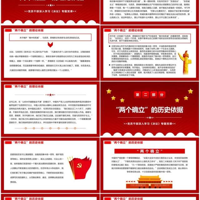 深刻理解两个确立自觉做到两个维护PPT模板 深刻理解两个确立自觉做到两个维护PPT模板