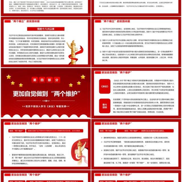 深刻理解两个确立自觉做到两个维护PPT模板 深刻理解两个确立自觉做到两个维护PPT模板