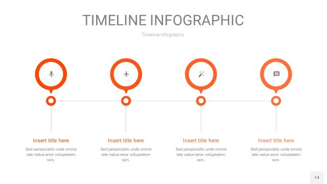 橘红色时间轴PPT信息图14