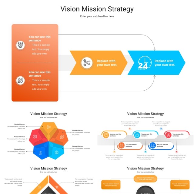 愿景使命战略信息图PPT模板Vision Mission Strategy