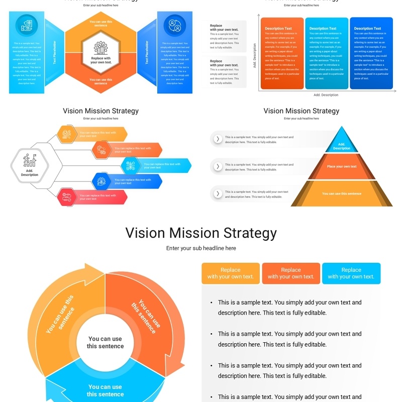 愿景使命战略信息图PPT模板Vision Mission Strategy
