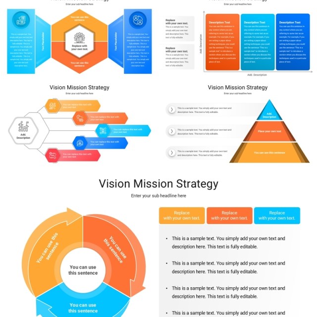 愿景使命战略信息图PPT模板Vision Mission Strategy