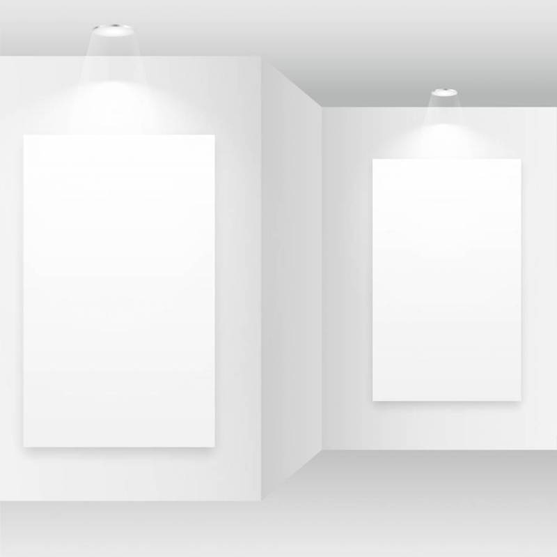 有画框的空的白色房间