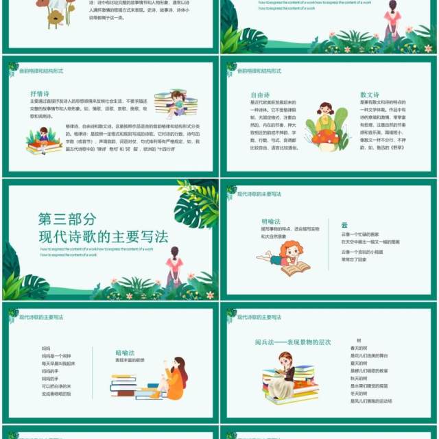 现代诗歌表达方式音韵格律结构形式写法动态PPT模板 现代诗歌表达方式音韵格律结构形式写法动态PPT模板