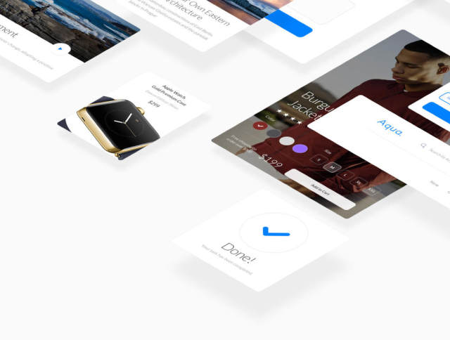 适用于Photoshop和Sketch的Aqua Web UI工具包，Aqua