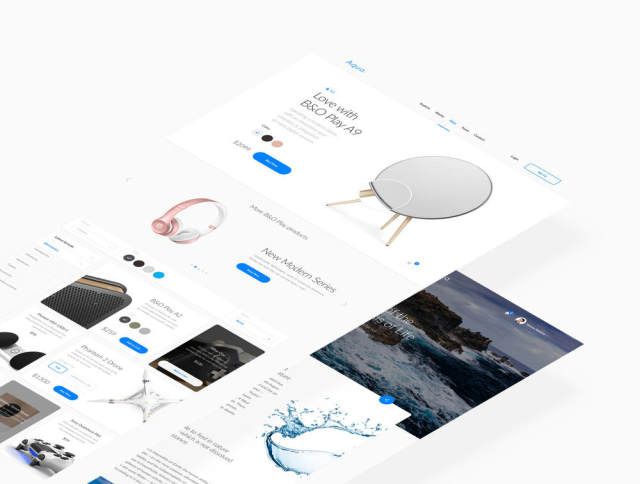 适用于Photoshop和Sketch的Aqua Web UI工具包,Aqua 适用于Photoshop和Sketch的Aqua Web UI工具包,Aqua