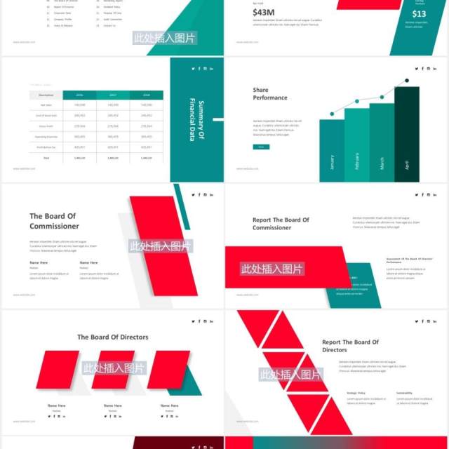 企业年度报告PPT图片排版素材Annual Report Powerpoint Template