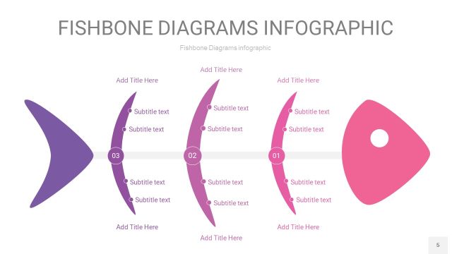 粉色鱼骨PPT信息图表5