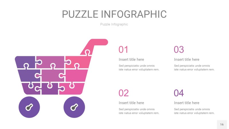 粉紫色拼图PPT图表16