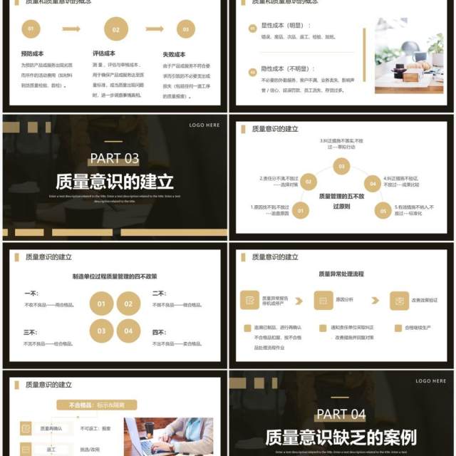 棕色商务风提升员工质量意识PPT模板 棕色商务风提升员工质量意识PPT模板