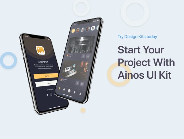 Ainos Social App UI工具包，使用Sketch，XD和Figma，Ainos Social App UI / UX工具包设计