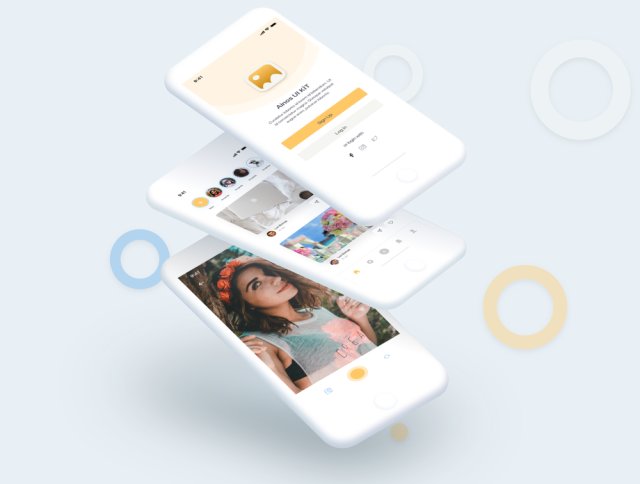 Ainos Social App UI工具包，使用Sketch，XD和Figma，Ainos Social App UI / UX工具包设计