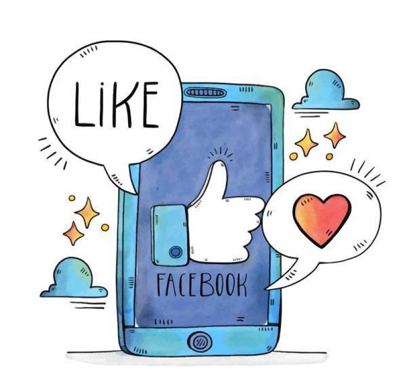 手机脸书点赞插画