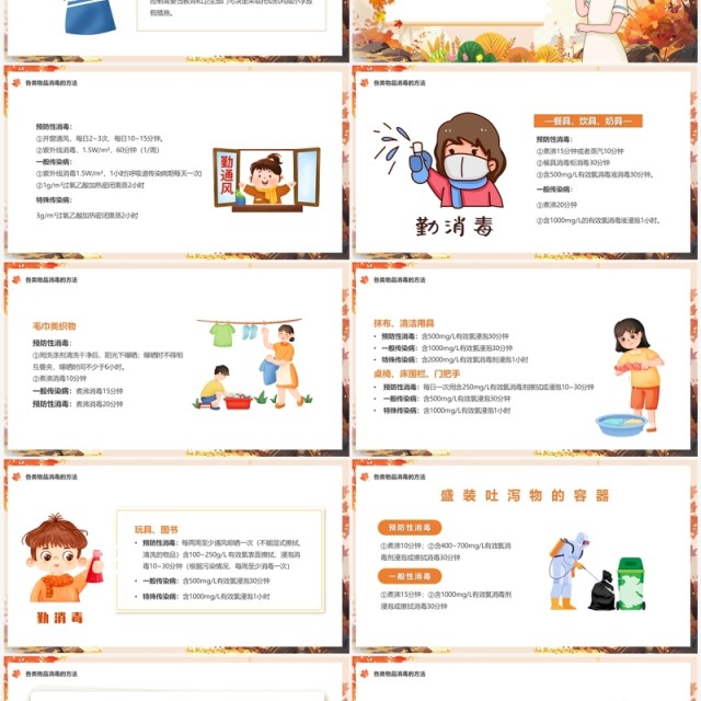橙色幼儿传染病观察及预防PPT模板 橙色幼儿传染病观察及预防PPT模板