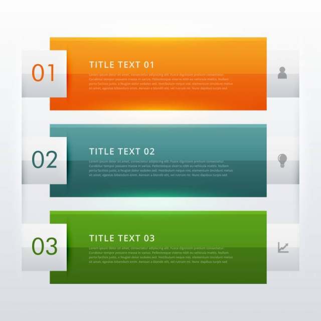 商业压力的现代三个步骤infographic模板设计