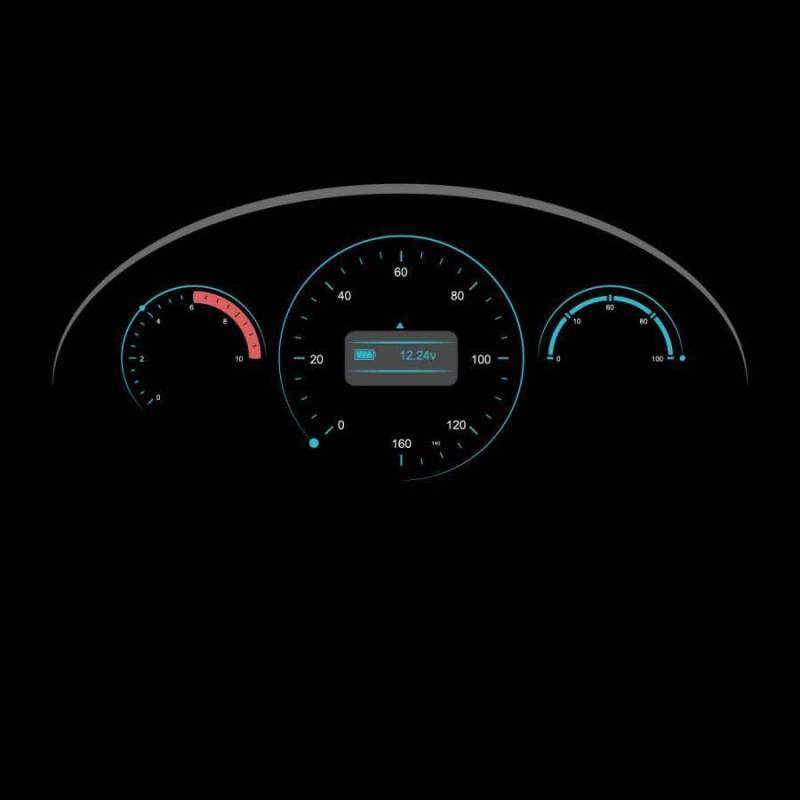 汽车仪表板UI插图矢量