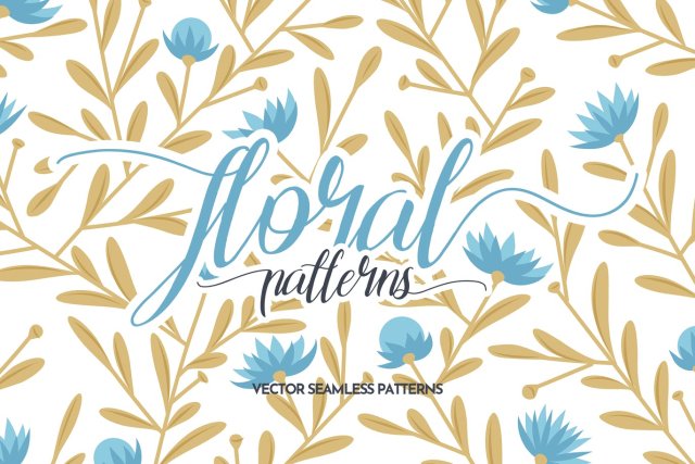 花朵无缝图案AI矢量设计背景素材Floral Seamless Patterns