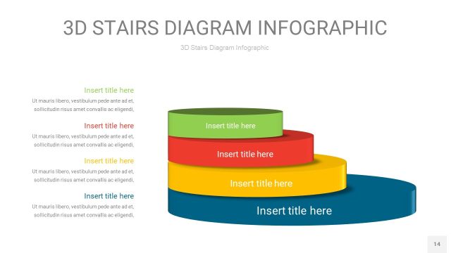 多彩3D阶梯PPT图表14