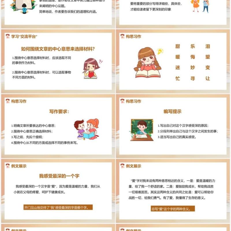 部编版六年级语文上册习作围绕中心意思写课件PPT模板