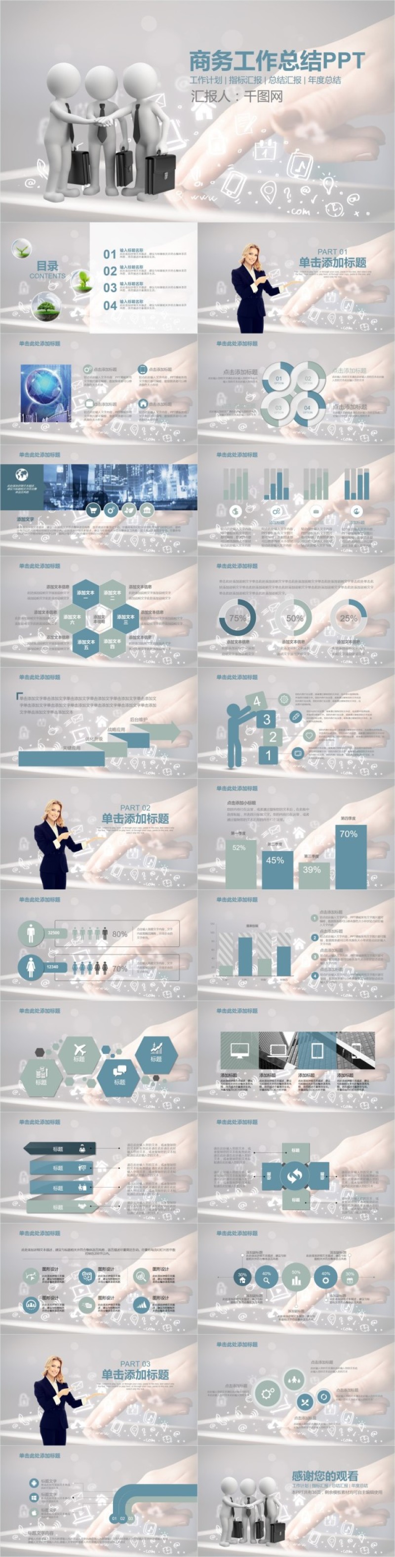 商务工作总结PPT