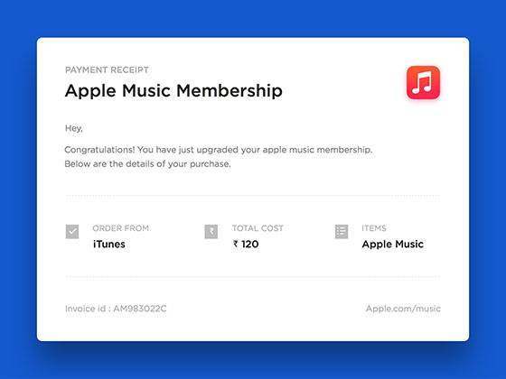 Apple Music 邮件票据 Apple Music 邮件票据