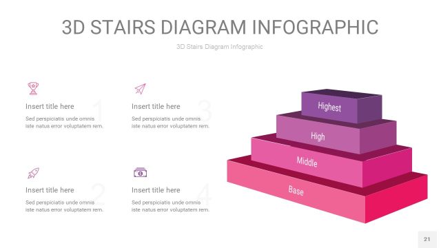 渐变粉紫色3D阶梯PPT图表21