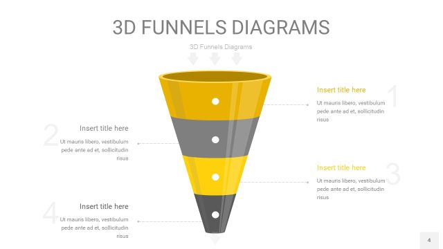 黄灰色3D漏斗PPT信息图表4 黄灰色3D漏斗PPT信息图表4
