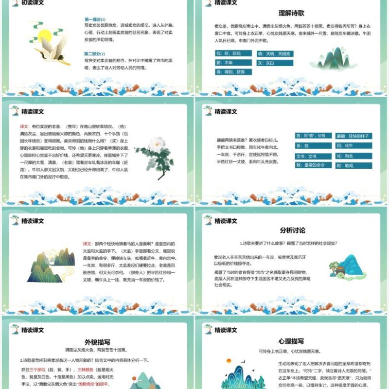 部编版八年级语文下册卖炭翁课件PPT模板