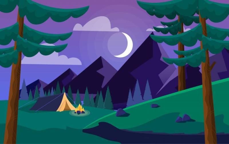 矢量彩色风景插画