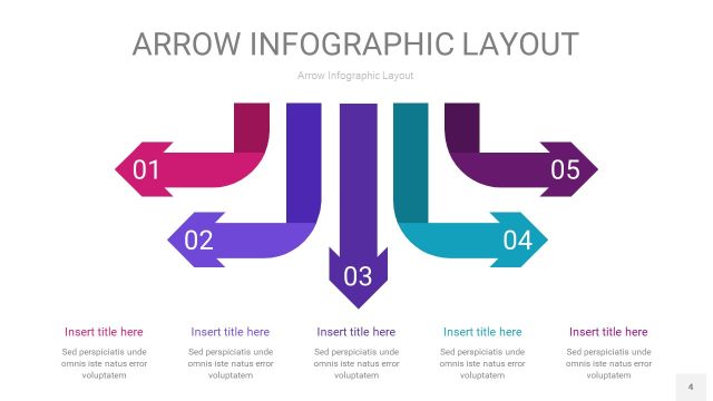 紫色系箭头PPT信息图表4