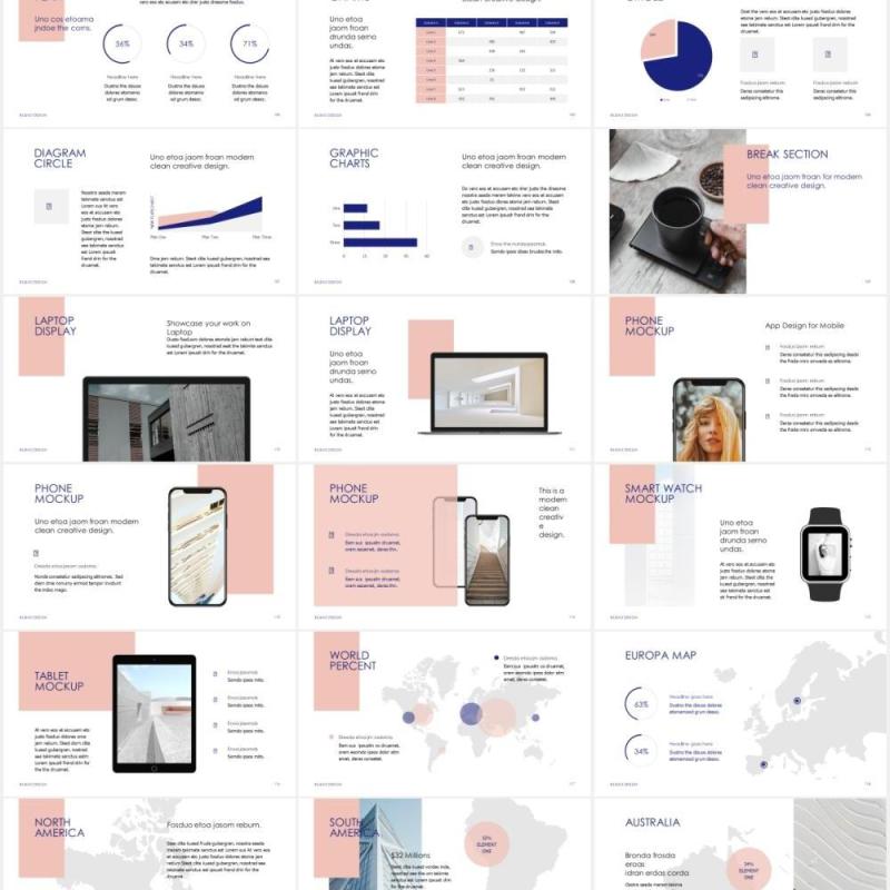 简约简洁个人工作简历报告PPT模板BILBAO - Powerpoint Template