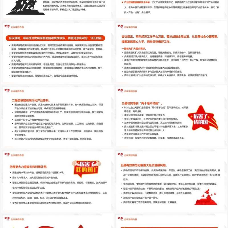 红色简约风中央经济工作会议精神报告PPT模板