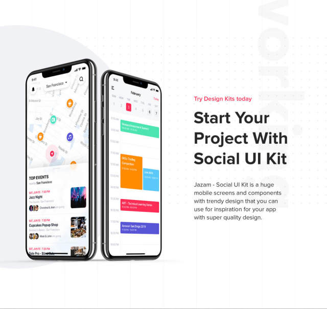 使用Sketch,XD和FIGMA,Jazam设计的社交移动UI工具包 - 社交移动应用UI工具包 使用Sketch,XD和FIGMA,Jazam设计的社交移动UI工具包 - 社交移动应用UI工具包