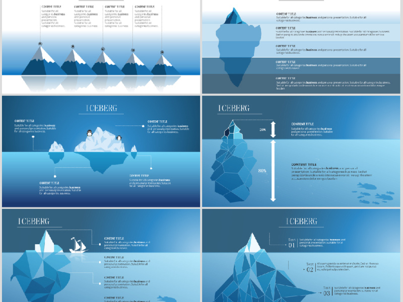 原创QCC品管圈冰山图冰山理论冰山模型-版权可商用