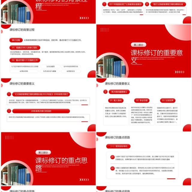 红色简约风2022版语文课程标准解读PPT模板 红色简约风2022版语文课程标准解读PPT模板