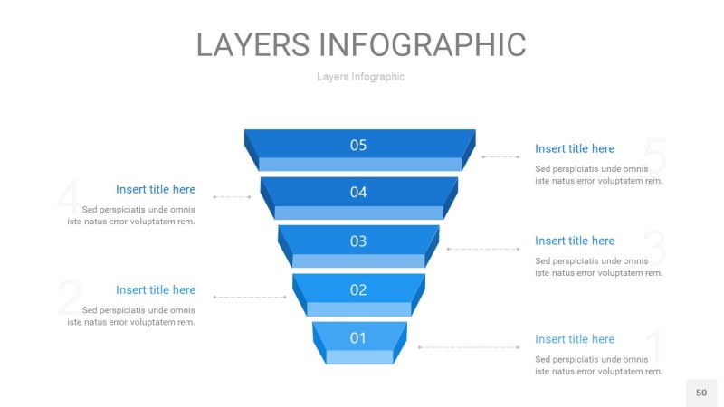 蓝色3D分层PPT信息图50