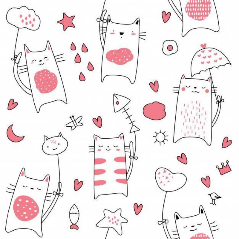 可爱的小宝贝猫无缝模式