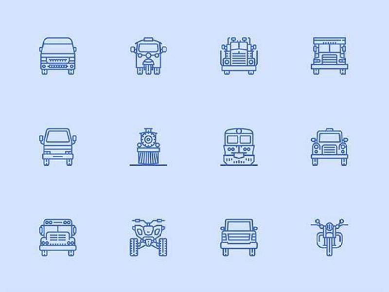 30 枚交通工具线性图标
