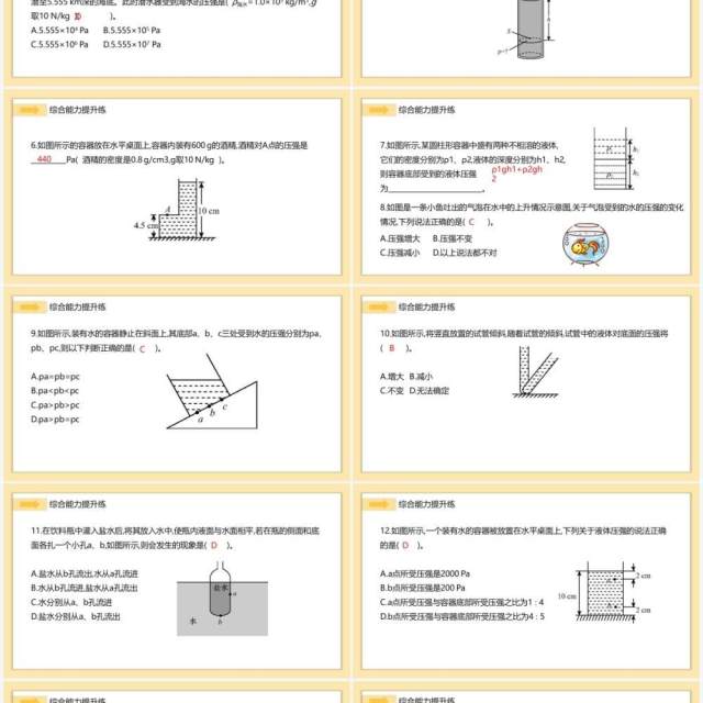部编版八年级物理下册液体压强的特点和计算公式课件PPT模板 部编版八年级物理下册液体压强的特点和计算公式课件PPT模板