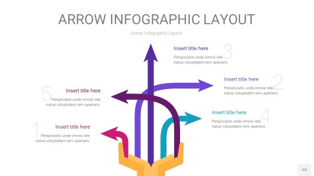 紫色系箭头PPT信息图表15