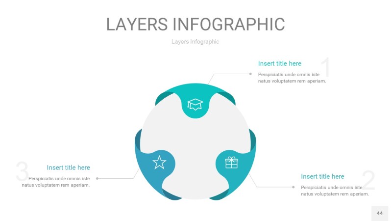 宝石绿3D分层PPT信息图44