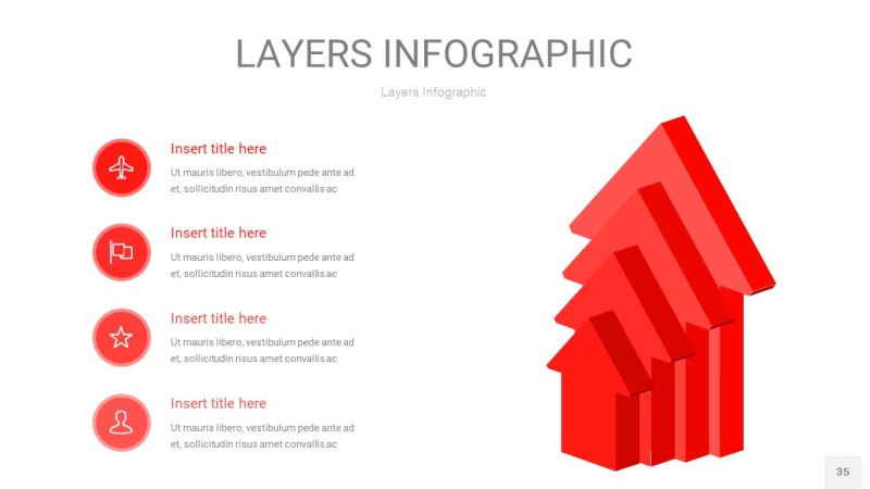 红色3D分层PPT信息图35