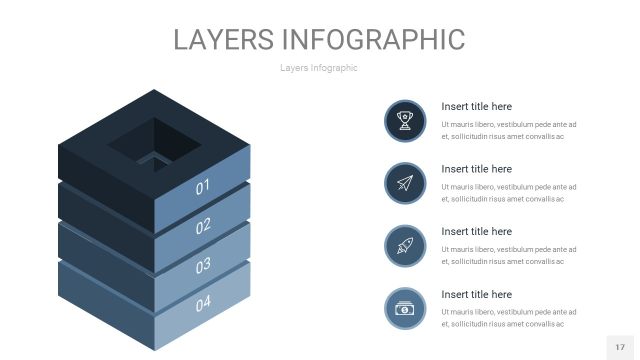 深天蓝色3D分层PPT信息图17