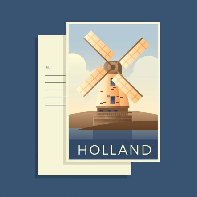 世界荷兰传染媒介的明信片