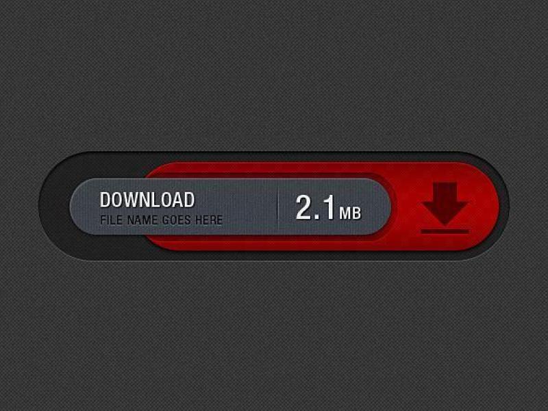 下载按钮PSD分层素材