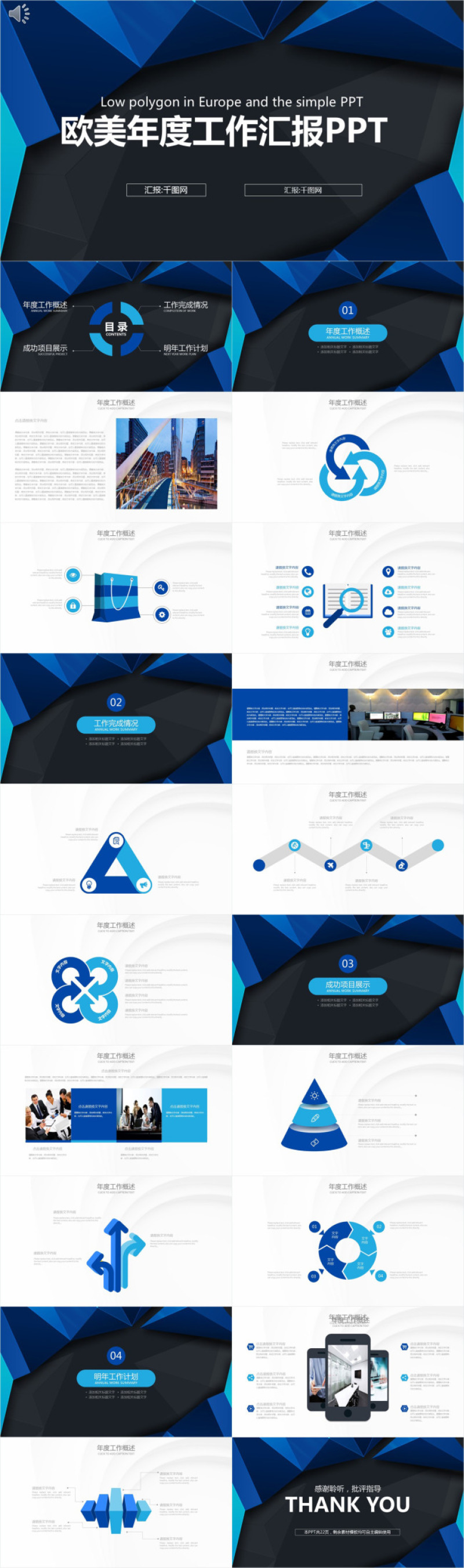 欧美年度工作汇报PPT