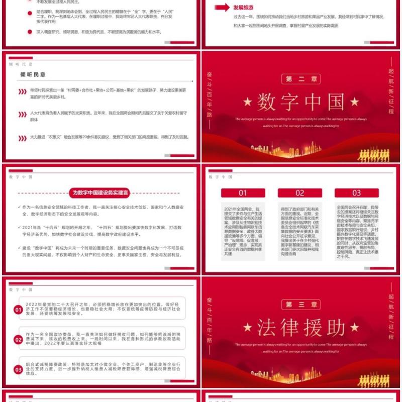 红色党政风聚焦2022北京两会PPT模板