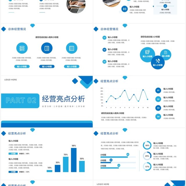 蓝色商务风经营分析工作思路PPT模板