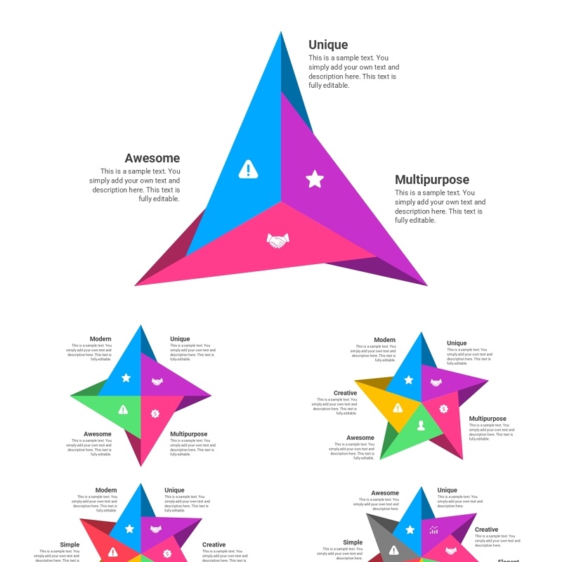 创意风车信息图PPT模板Pinwheel